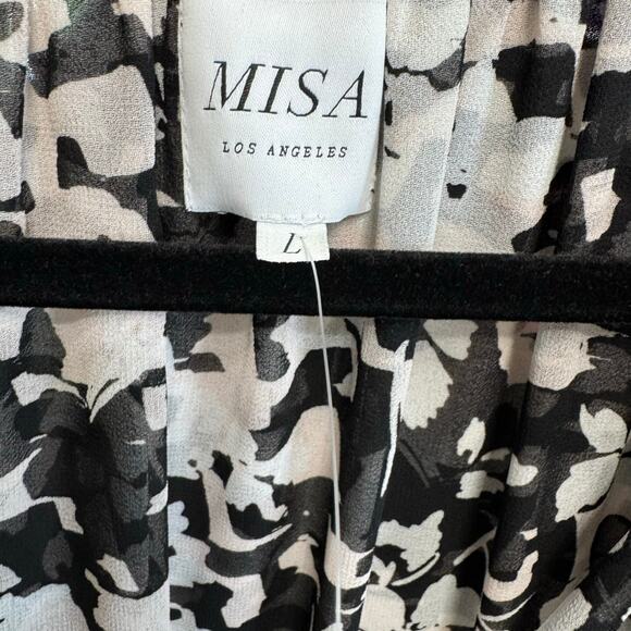 MISA Los Angeles Della Midi Dress V Neck Dress Flowy Romantic Resort Women's L - Picture 9 of 12